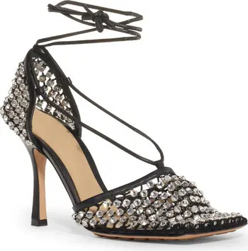 Bottega Veneta Crystal Ankle Wrap Pump | Nordstrom | Nordstrom