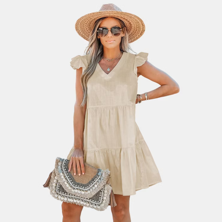 Women's Ruffled Tiered Hem Dress - Cupshe | Target