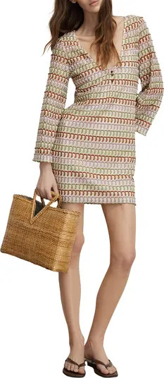 Veronica Beard Novien Embroidered Long Sleeve Minidress | Nordstrom | Nordstrom