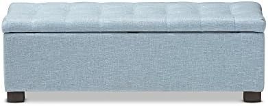 Baxton Studio Orillia Modern and Contemporary Light Blue Fabric Upholstered Grid-Tufting Storage ... | Amazon (US)