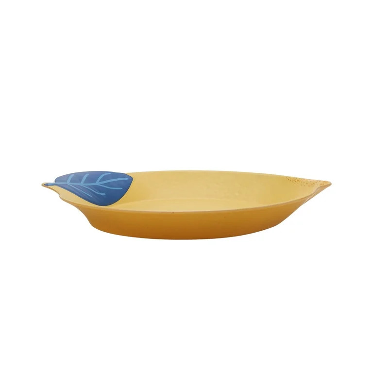Mainstays by Becky G. & Alejandra Bamboo Melamine Figural Lemon Serve Platter, Blue Leaf | Walmart (US)
