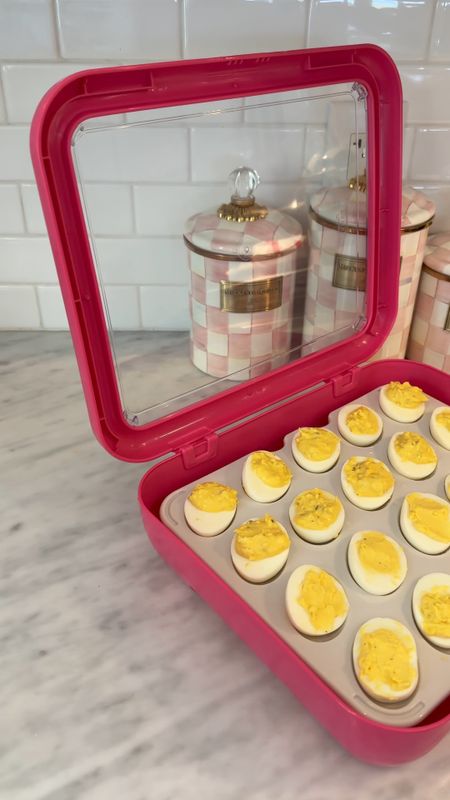 I love deviled eggs and this is one of the coolest egg trays to take to Thanksgiving, 4th of July, etc. 

You can also switch out the egg tray for a charcuterie tray, tin pan holder, etc! Makes for a great gift too! 

#LTKVideo #LTKHome #LTKParties