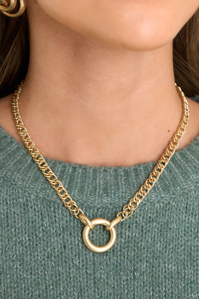 Mystical Charm Gold Necklace | Red Dress 