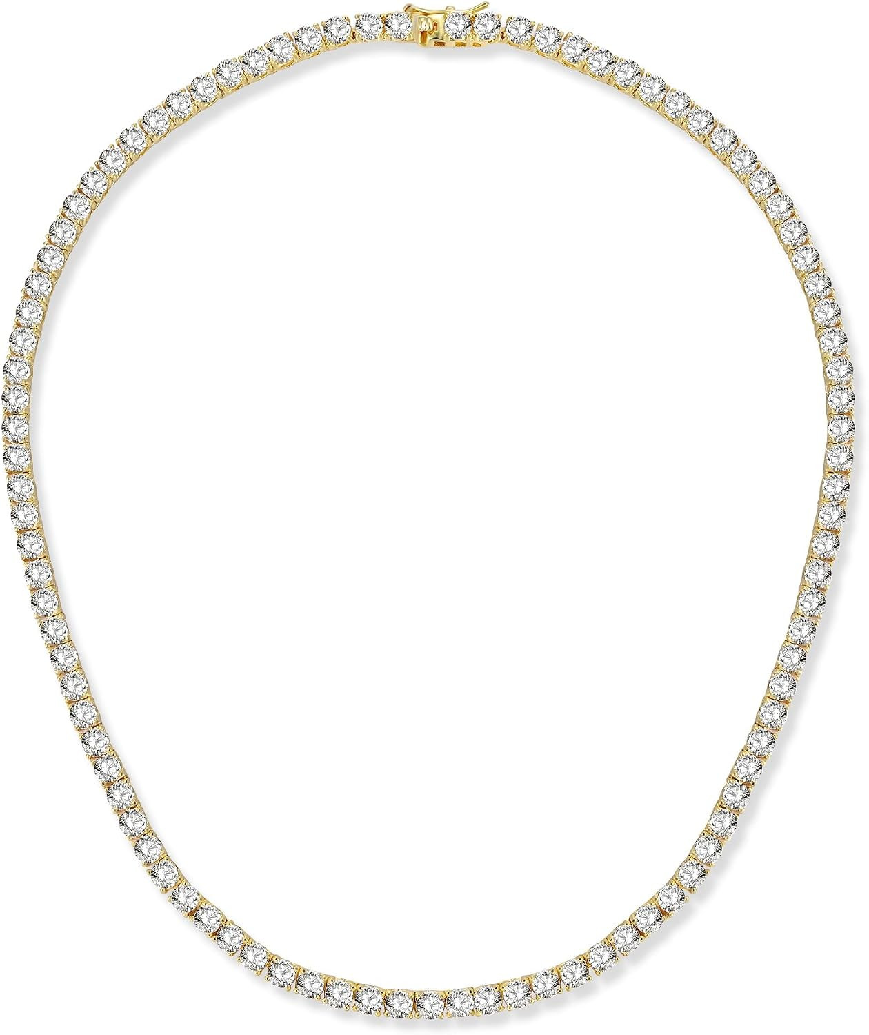 Gemsme 4.0mm Cubic Zirconia Tennis Necklaces for Women and Men |16-24 Inch | Amazon (US)