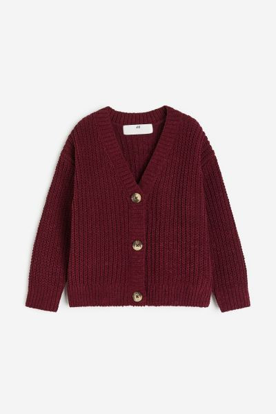 Oversized Cardigan - Dark red - Kids | H&M US | H&M (US + CA)