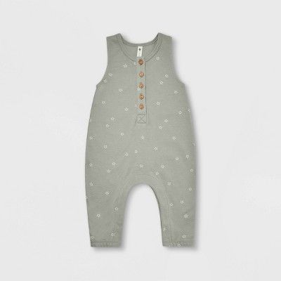 Q by Quincy Mae Baby Brushed Jersey Jumpsuit - Slate Stars | Target