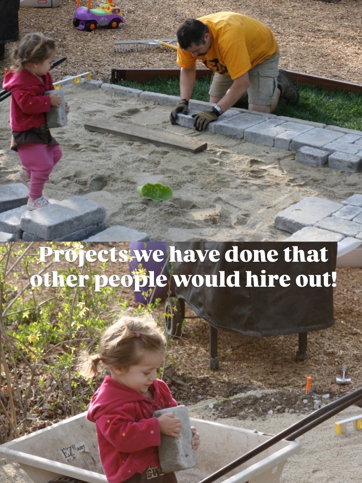 Throwback: the DIY patio we built in 3 parts all while our girls were little!  Part of our series of things we do ourselves that other’s would hire out.  Is a work ethic inherited or learned?  We have always said that our family has a strong work ethic.  We are not afraid to work hard to accomplish what we want in life.  Our girls age at the time didn’t prevent us from creating the patio of our dreams it gave us a family project that we could accomplish together.  Now that these little girls are 25, 23 & 21 they are continuing to work hard to create the lives of their dreams.  So many memories made on this patio that we built together! #diy #patiobuild #getoutside #patiolife #newenglandliving

#LTKMens #LTKSeasonal #LTKHome