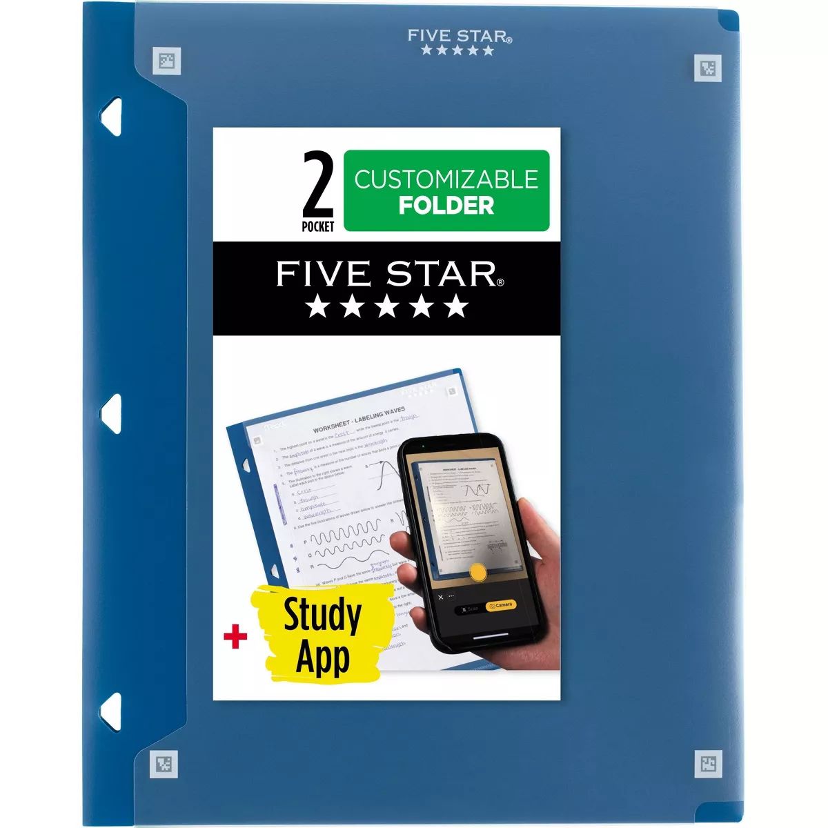 Five Star 2 Pocket Customizable Plastic Folder Pacific Blue | Target