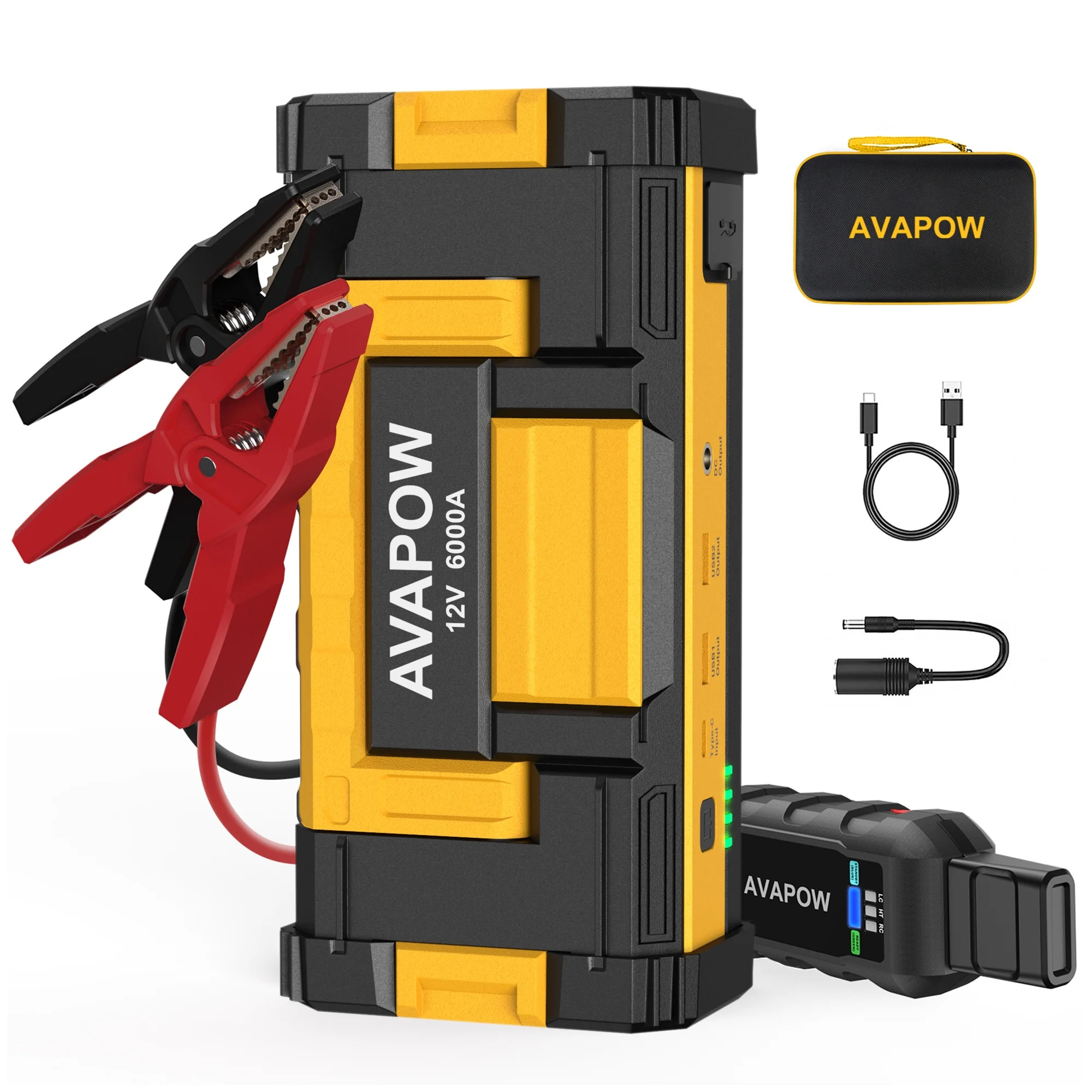 AVAPOW 6000A Car Jump Starter - Upgraded, Dual USB Quick Charge & LED Light, 12V Jump Pack for Ga... | Walmart (US)