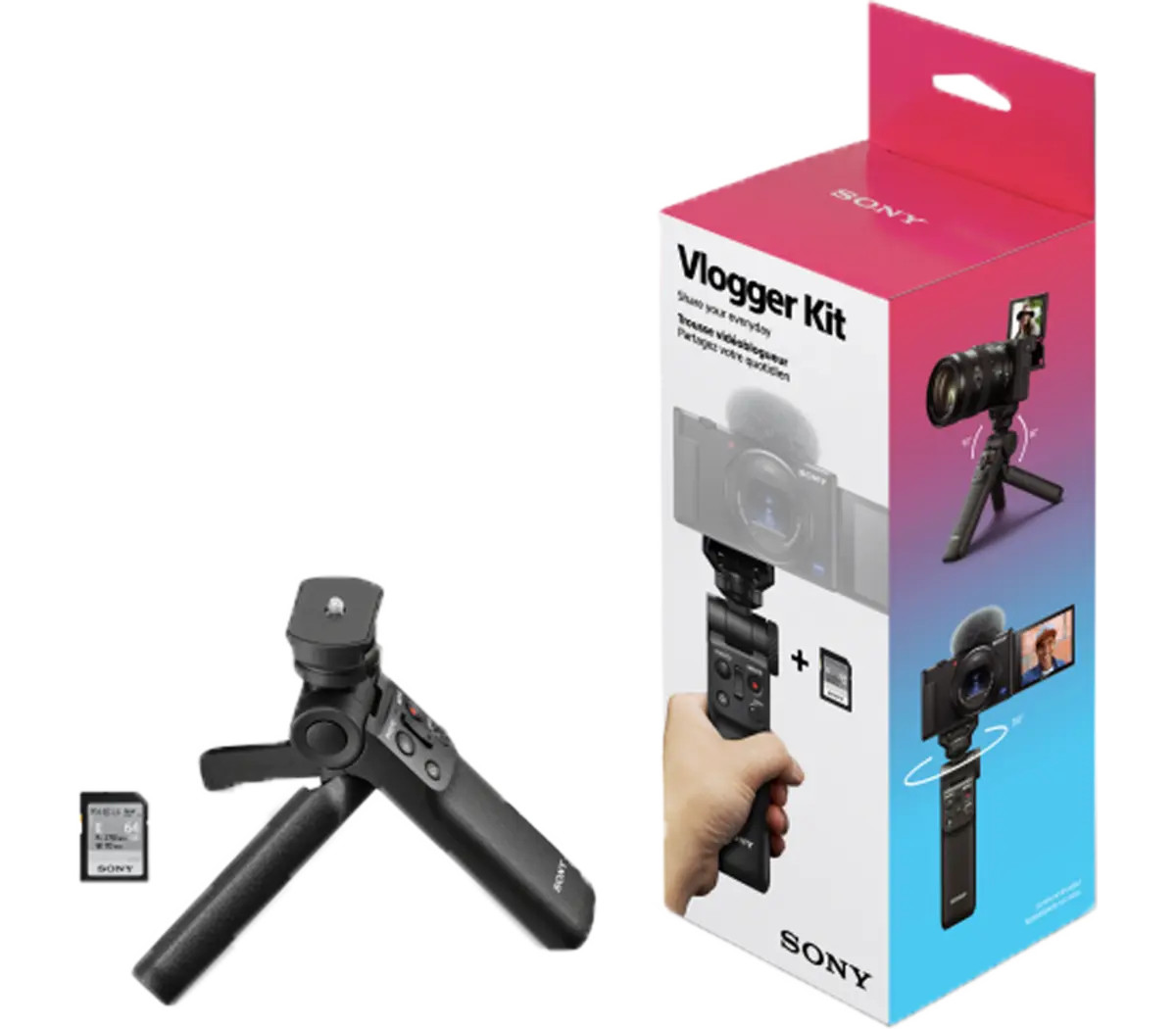 Sony Vlogger Accessory Kit (Wireless Shooting Grip + 64GB Memory Card) ACCVC1 | Sony Electronics