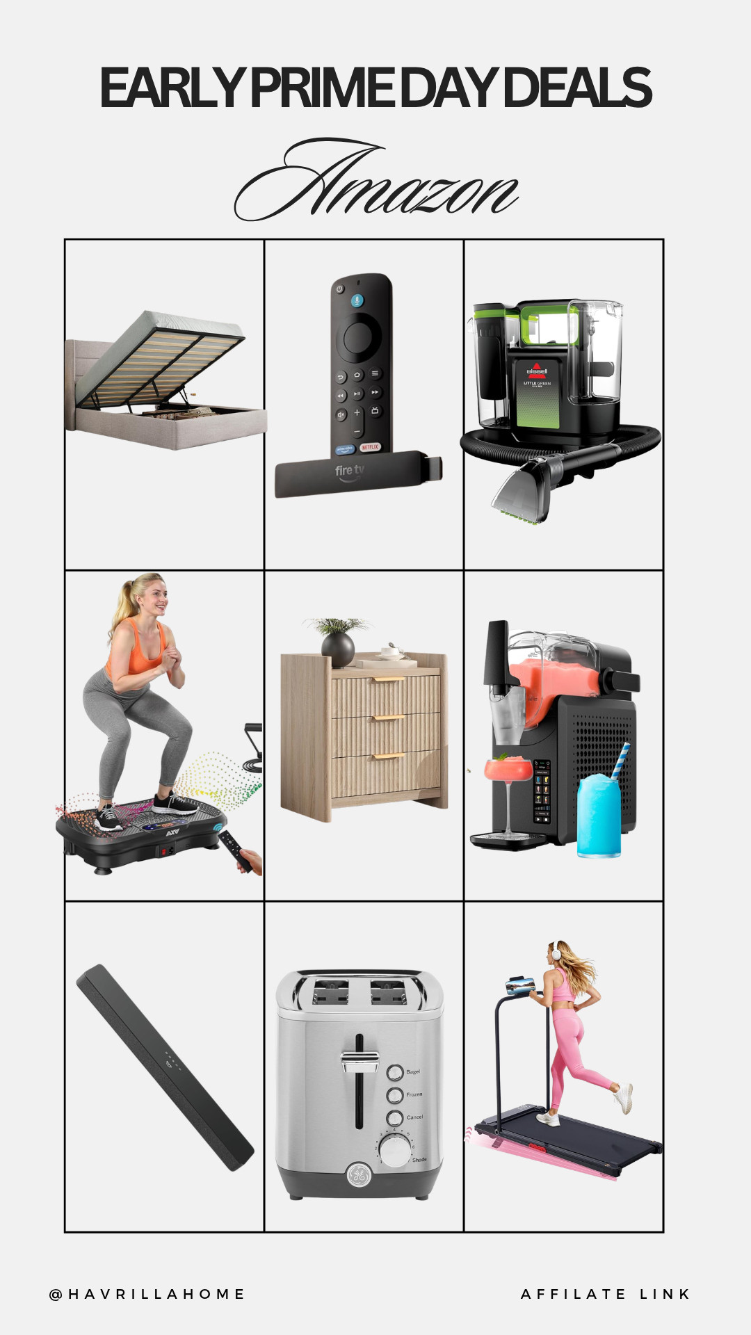 Early Prime Day Deals, Prime Day sales, Amazon deals, home essentials, storage bed, Fire TV stick, vibration plate, nightstand, frozen drink machine, soundbar, toaster, walking pad treadmill, carpet cleaner, home upgrades, smart home deals, affordable Amazon finds, Prime Day must haves, household gadgets, home organization, Amazon favorites, trending deals

#LTKHome #LTKSaleAlert