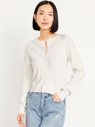 SoSoft Cable Crop Cardigan Sweater | Old Navy (US)