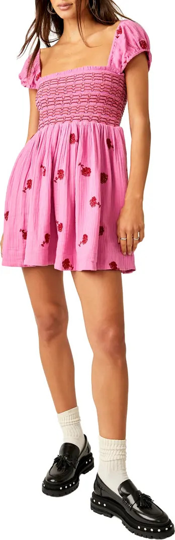 Tori Floral Embroidered Minidress | Nordstrom