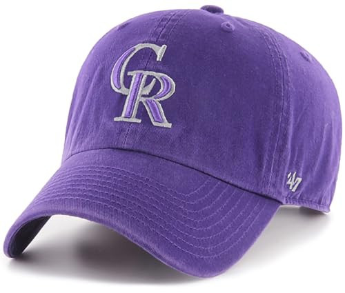 47 Brand MLB Alternate Color Primary Logo Clean Up Adjustable Baseball Cap Hat, Adult One Size Fits All - Colorado Rockies Purple | Amazon (US)