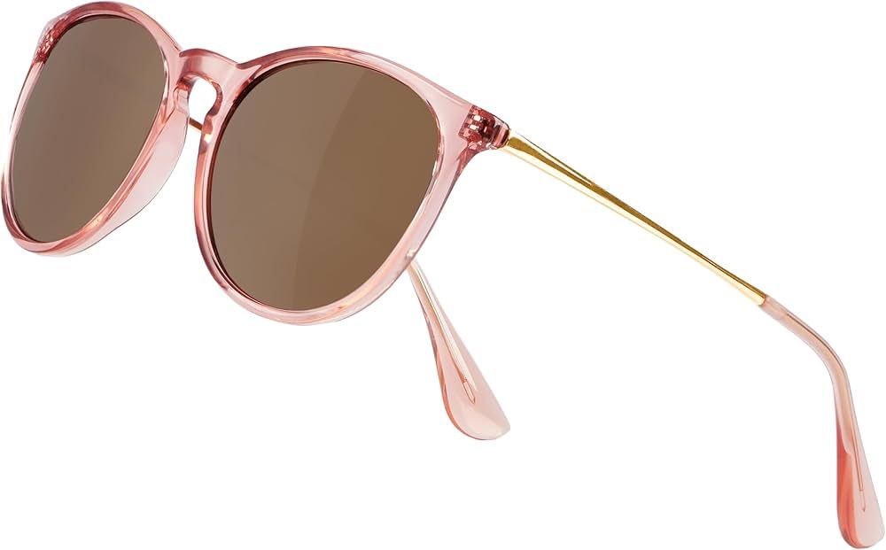 Vintage Round Polarized Sunglasses for Women Men Classic Retro Trendy Designer Style Sun Glasses ... | Amazon (US)