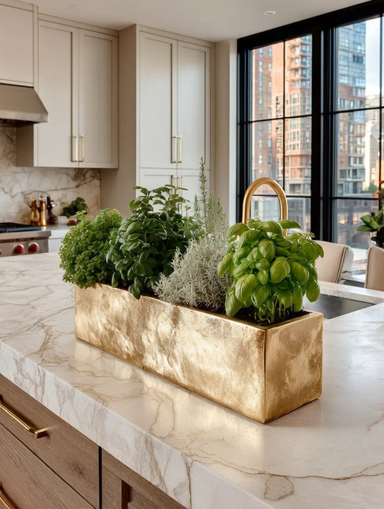 Is your kitchen island feeling a little uninspired?

Sometimes the refresh isn’t a renovation — it’s a detail.

Add a gorgeous rectangular gold planter filled with fresh, nourishing herbs. Basil, rosemary, thyme — beauty and function in one simple statement. The brushed gold finish reflects light, adds warmth, and instantly elevates the space.

Pair it with a matching gold faucet, and that’s it.
No clutter. No overstyling. Just intentional elegance.

A kitchen island should feel alive.
Fresh. Functional. Beautiful.

#KitchenRefresh #IntentionalDesign #GoldAccents #ElevatedKitchen #ModernLuxury #StatementDetails #HerbGarden #ElegantLiving 

 #LTKHome