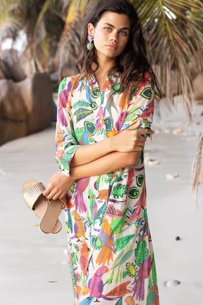 Shirt Dress Midi- Polly Green | Oliphant Design