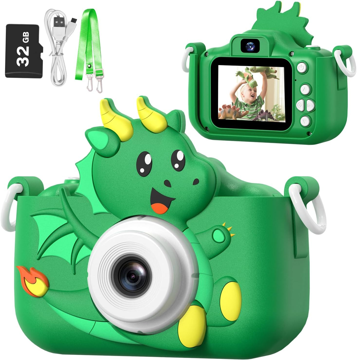 Goopow Dinosaur Kids Selfie Camera Toys for Boys Age 3-9,Children Digital Video Camera with Soft ... | Amazon (US)