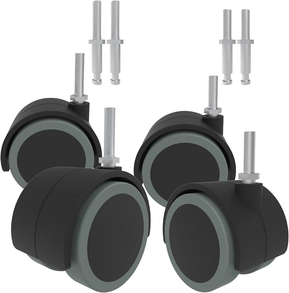 RiYii Threaded Stem Caster Wheels Set of 4, 2 Inch Rubber Swivel Casters Replacement, 4pc US Thre... | Amazon (US)
