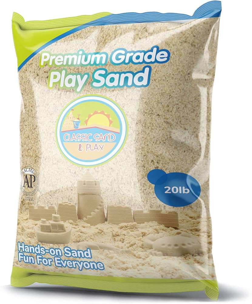Classic Sand and Play Sand for Sandbox, Table, Therapy, and Outdoor Use, 20 lb. Bag, Natural, Non... | Amazon (US)