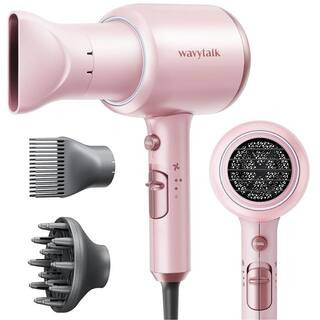 1875-Watt Professional Salon Hair Dryer with Diffuser Concentrator Nozzle in Millennial Pink | The Home Depot