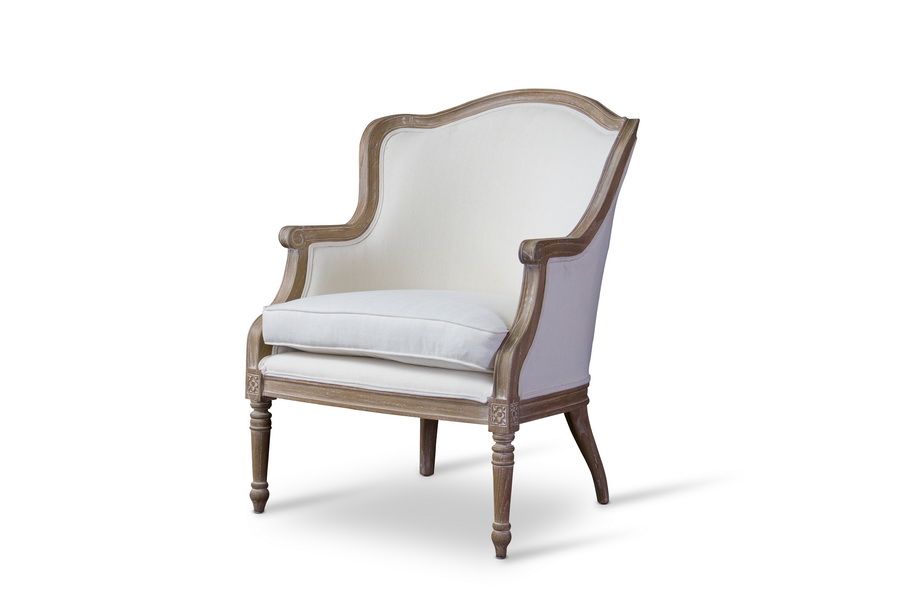 Baxton Studio Charlemagne Traditional French Accent Chair-Color:Beige | Walmart (US)