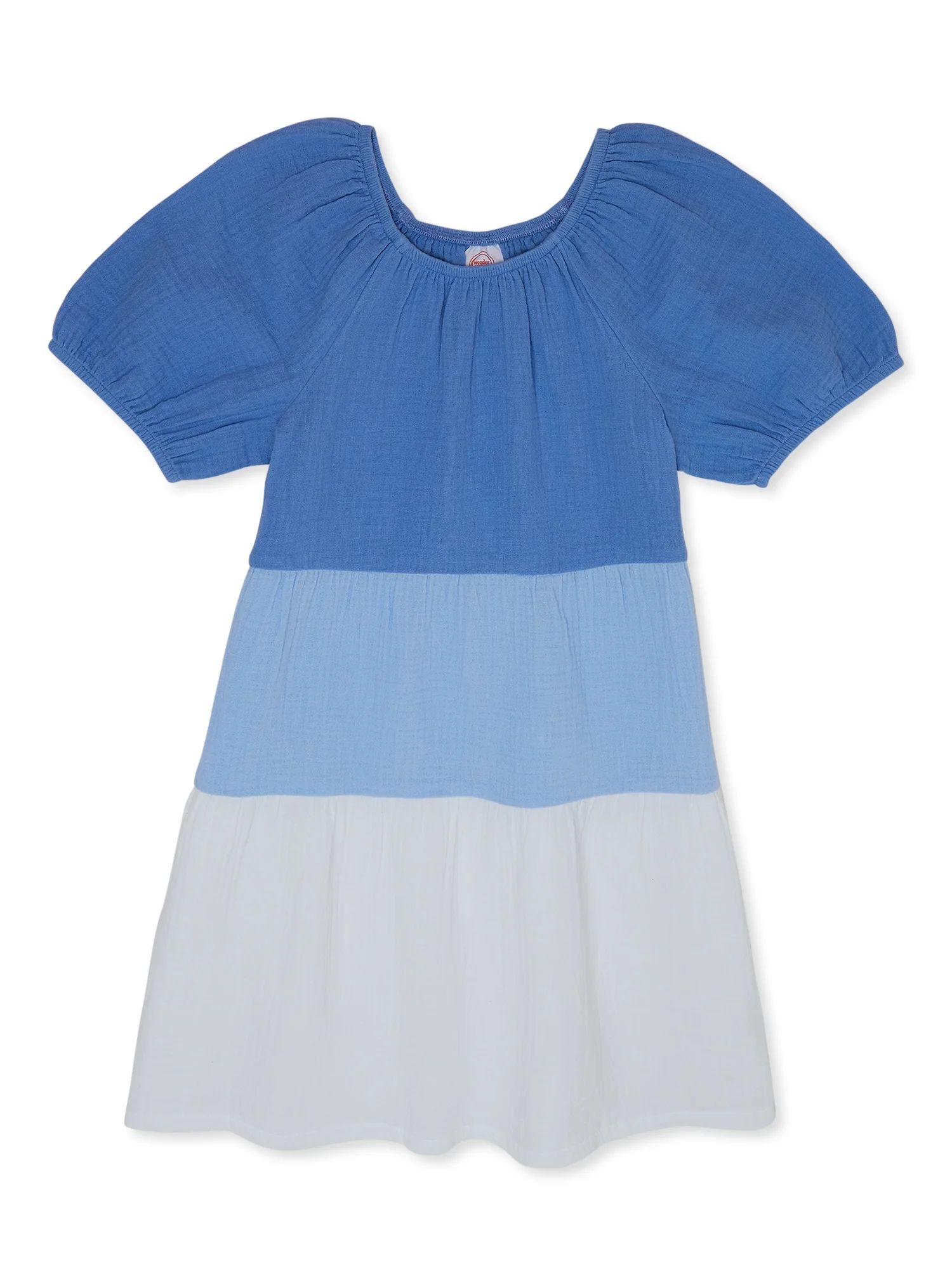 Wonder Nation Girls Tiered Cotton Gauze Dress, Sizes 4-18 and Plus | Walmart (US)