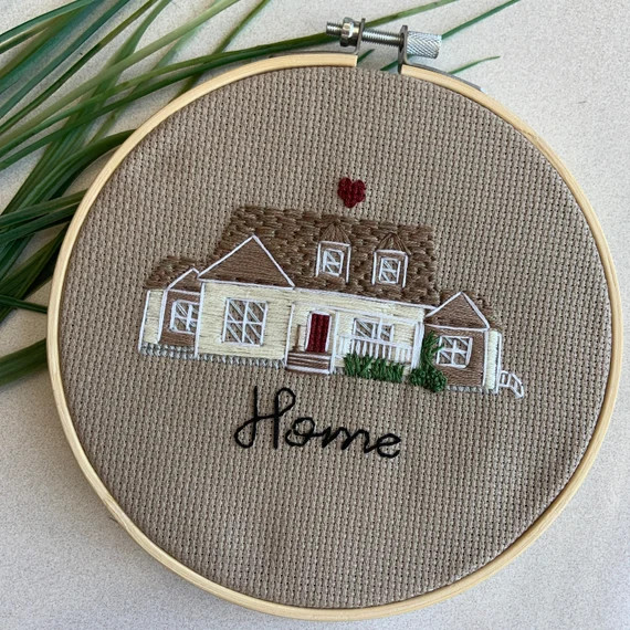 Custom Cross Stitch Home  Framed in Embroidery Hoop or - Etsy | Etsy (US)
