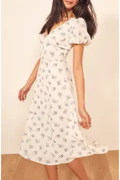 Kacey Print Puff Sleeve Midi Dress | Nordstrom