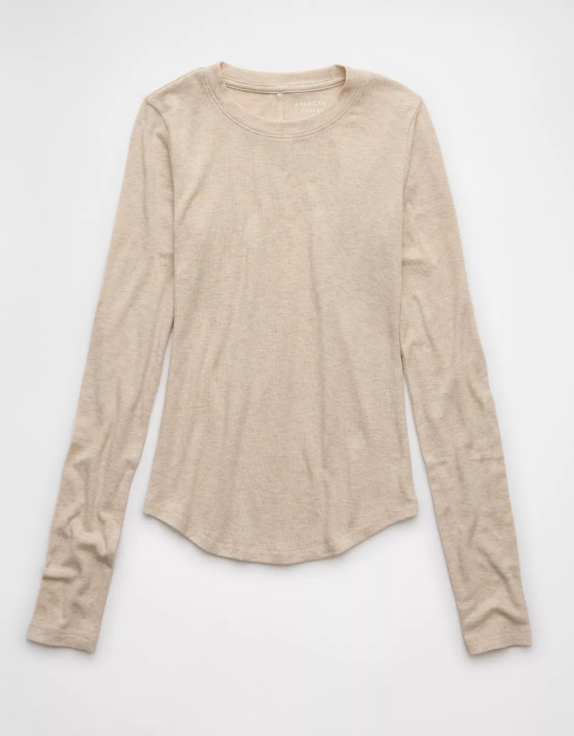 AE Cozy Up Long-Sleeve Layering T-Shirt | American Eagle Outfitters (US & CA)