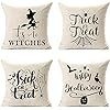 LEIOH 4Pack Happy Halloween Pillow Covers 18 x 18 Inch Cotton Linen Trick or Treat Witches Sofa H... | Amazon (US)