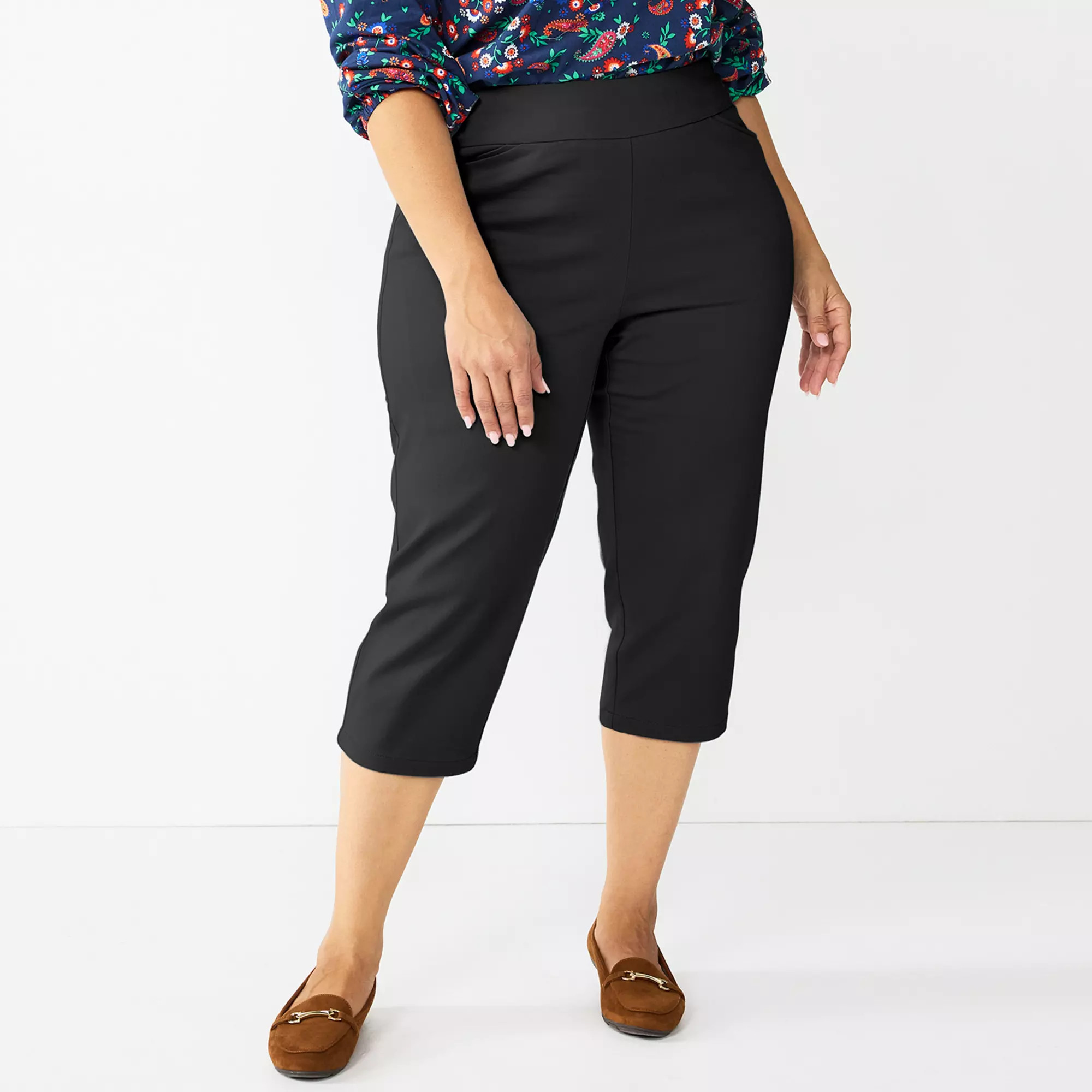 Plus Size Croft & Barrow® Effortless Stretch Capri Pants | Kohl's