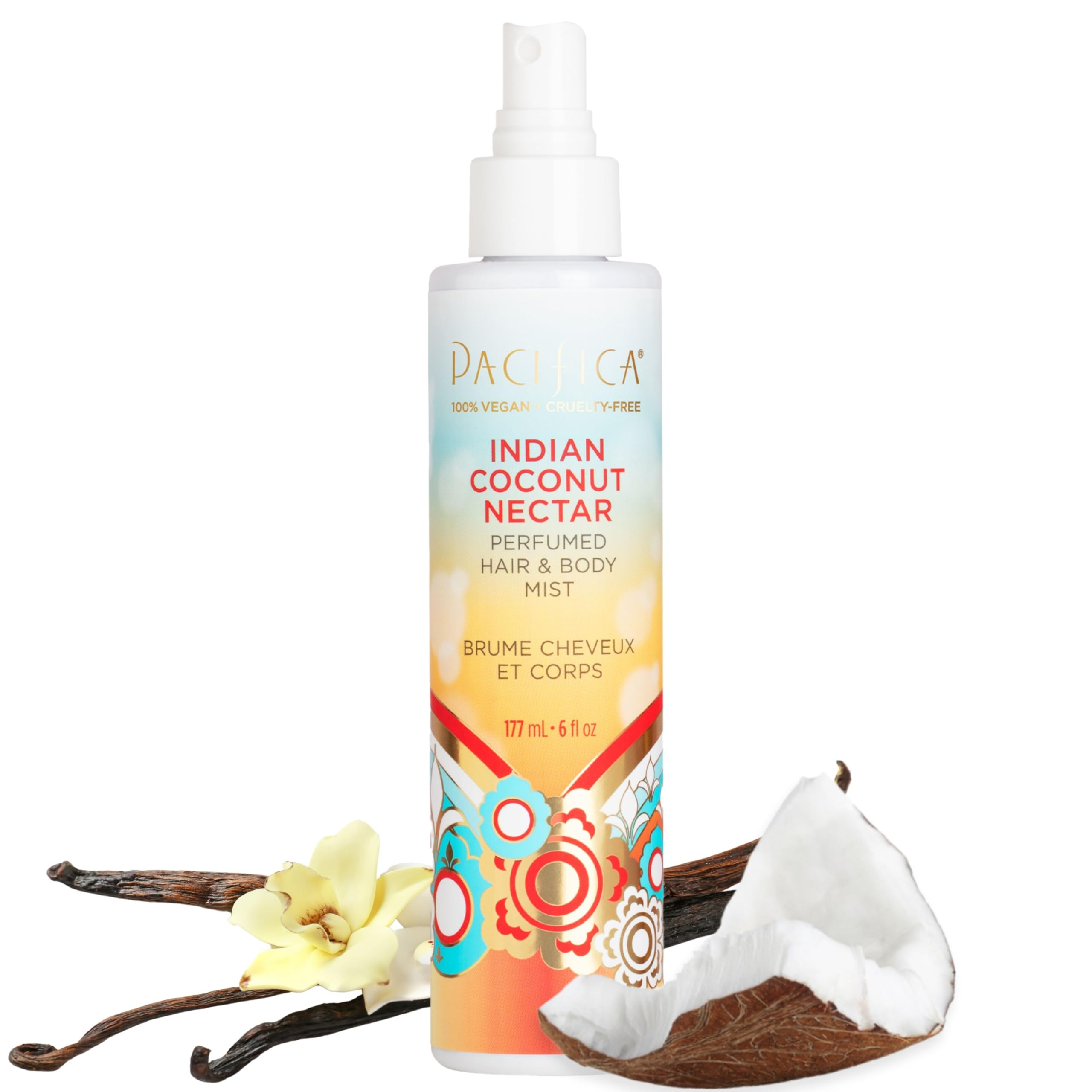 Pacifica Beauty, Indian Coconut Nectar Hair Perfume & Body Spray, Coconut and Creamy Vanilla Scent, Natural & Essential Oils, Alcohol Free, Clean Fragrance, Vegan & Cruelty Free | Amazon (US)
