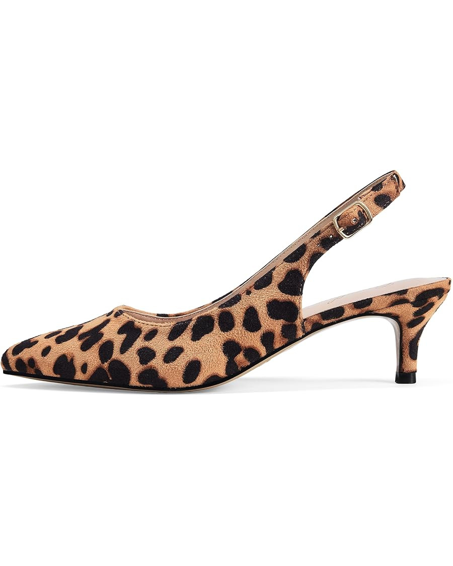 GENSHUO Low Kitten Heels Women's Slingback Dressy Pumps Pointed Closed Toe Ankle Strap Elegant We... | Amazon (US)