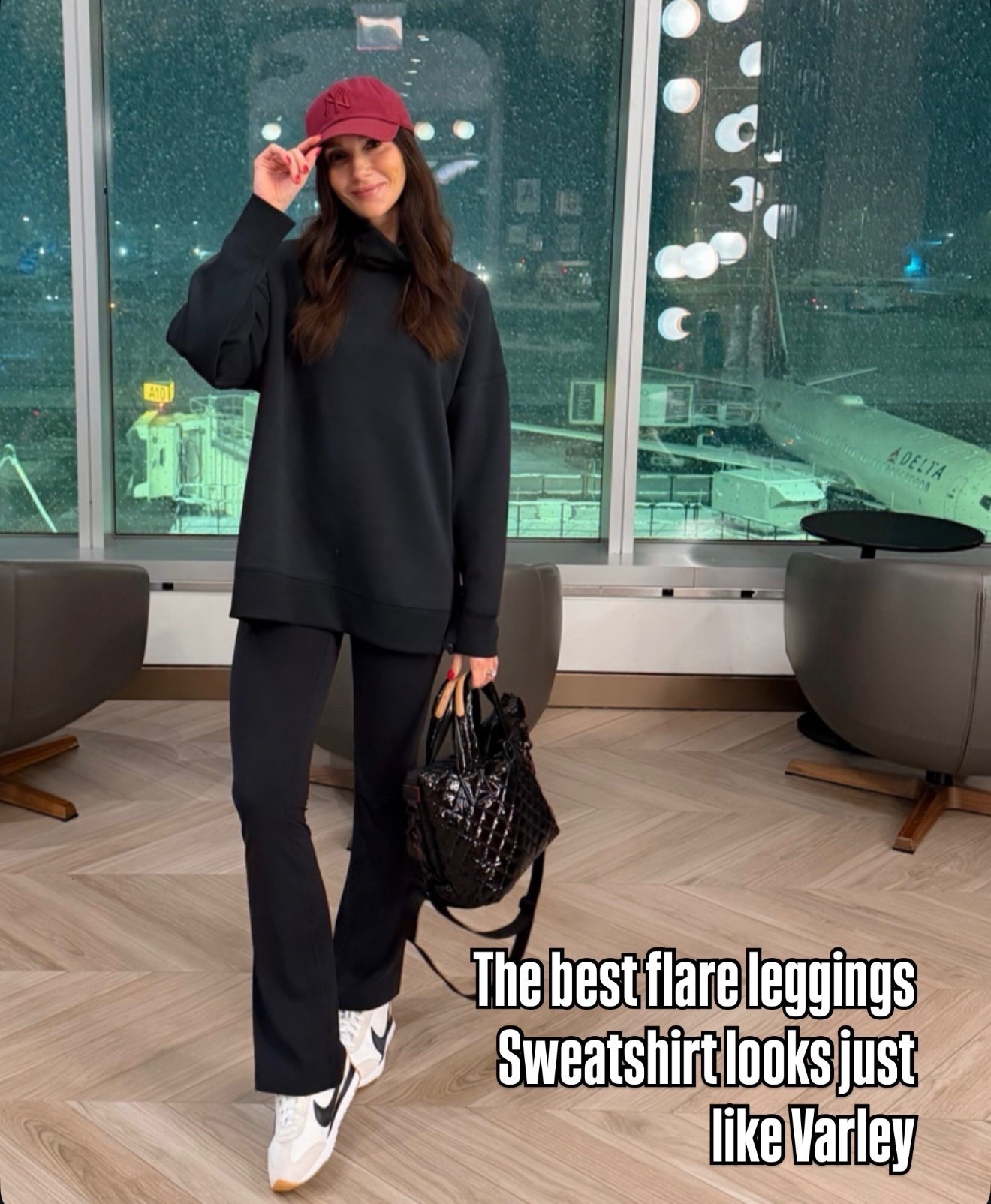 Airport outfit, travel outfit, designer for less, yoga pants, comfy outfit, travel bag, annabrstylee

#LTKSeasonal #LTKTravel #LTKootd