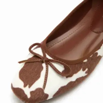 Bowknot Decor Square Toe Ballet Mary Jane Flats For Daily Casual Vacation | Cider