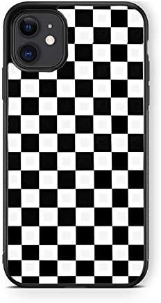 XUNQIAN Compatible for iPhone 12 Case, iPhone 12 Pro Case, Black White Checkered Flag Checkerboar... | Amazon (US)