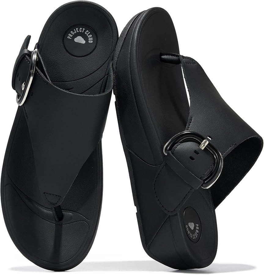 Project Cloud Genuine Leather Women’s Sandals – Thong Flip Flops with Plush Soft Insole, Arch... | Amazon (US)