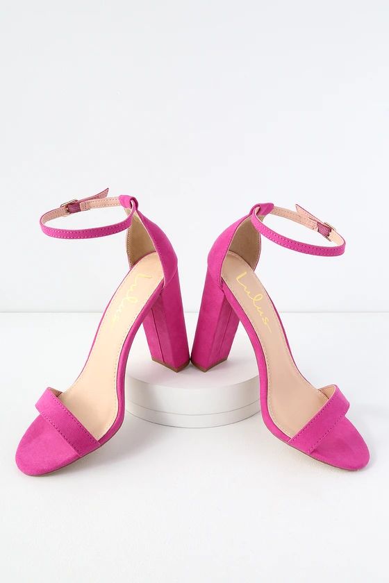Taylor Fuchsia Suede Ankle Strap Heels | Lulus (US)