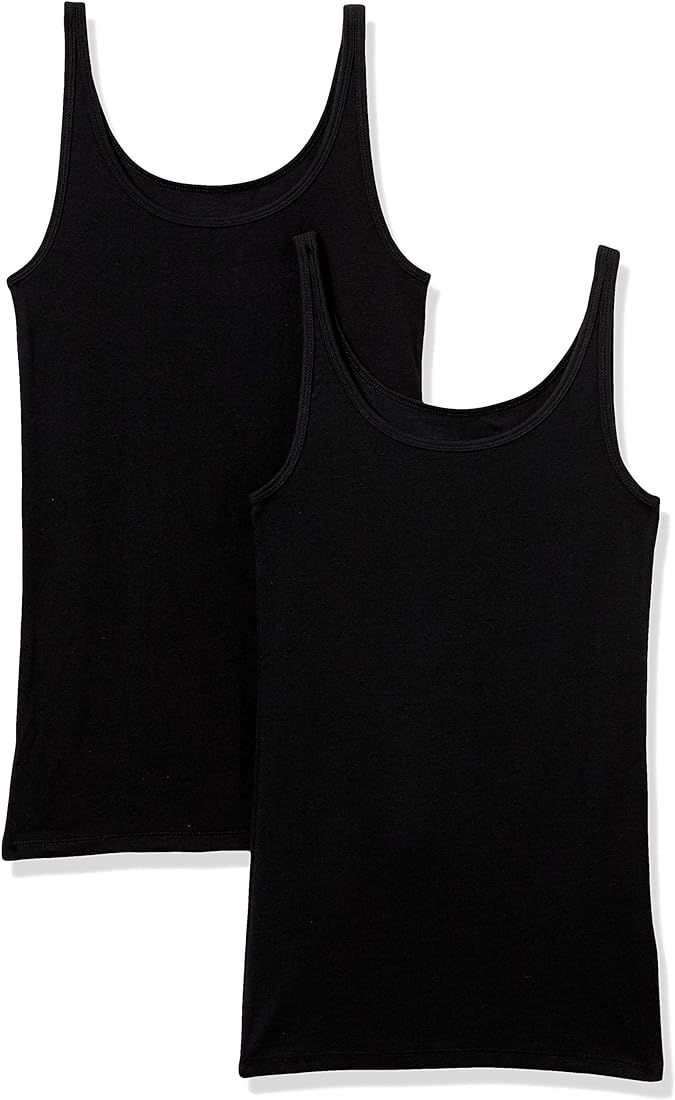 Women's Slim-Fit Thin Strap Tank, Pack of 2 | Amazon (US)