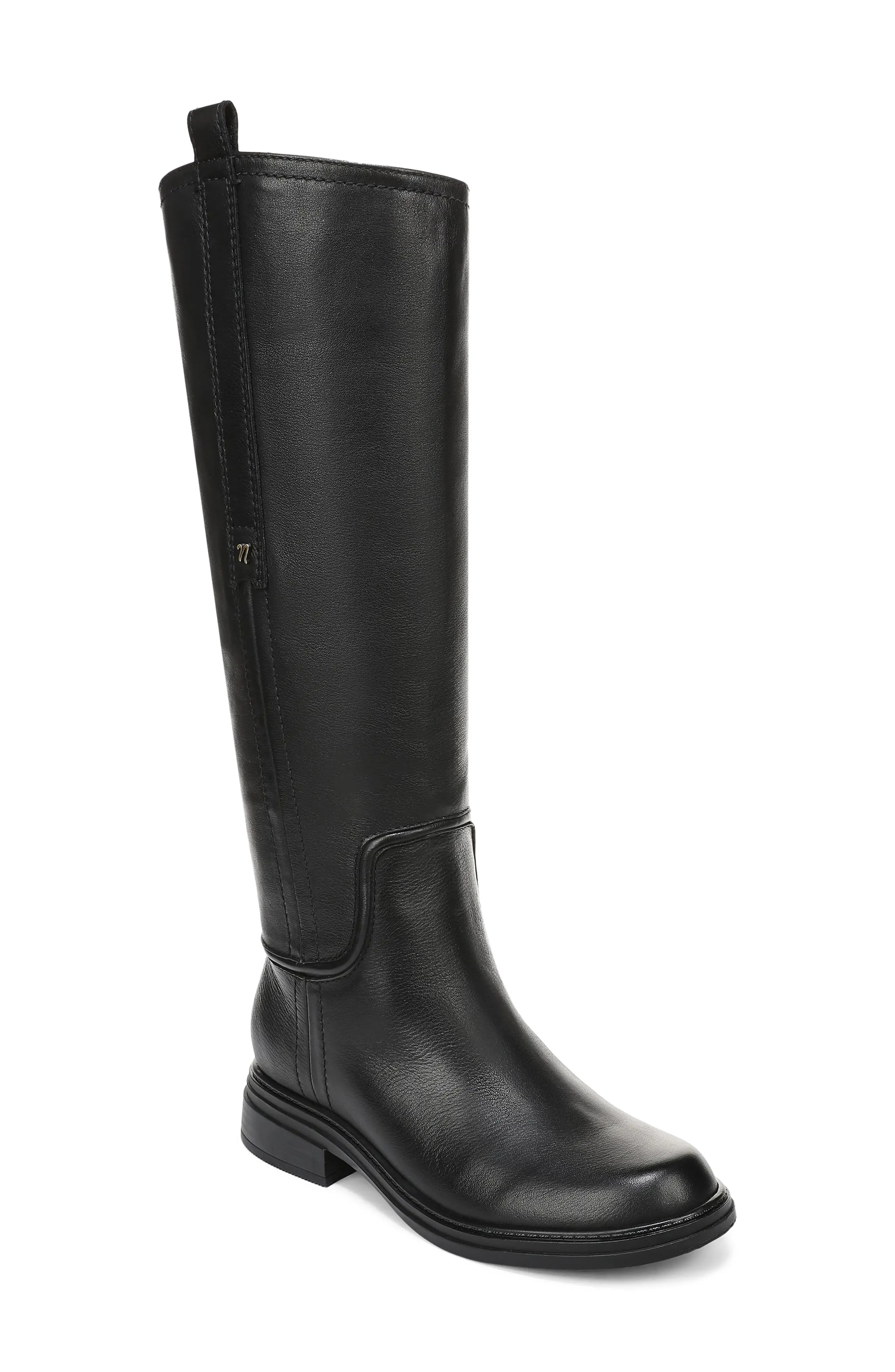Naturalizer Olive Knee High Boot in Black Leather at Nordstrom, Size 12 | Nordstrom