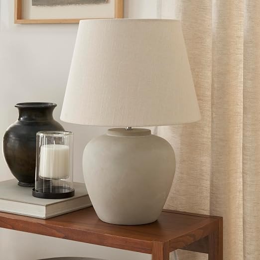 Nourison Home 20" Sand (Light Beige) Neutral Ceramic Table Lamp with Fabric Shade, Bedside Nights... | Amazon (US)