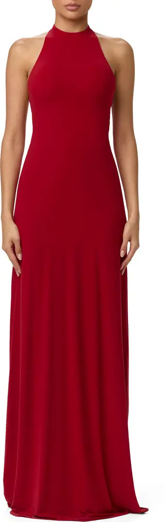 Naked Wardrobe Bow Halter Maxi Dress | Nordstrom | Nordstrom