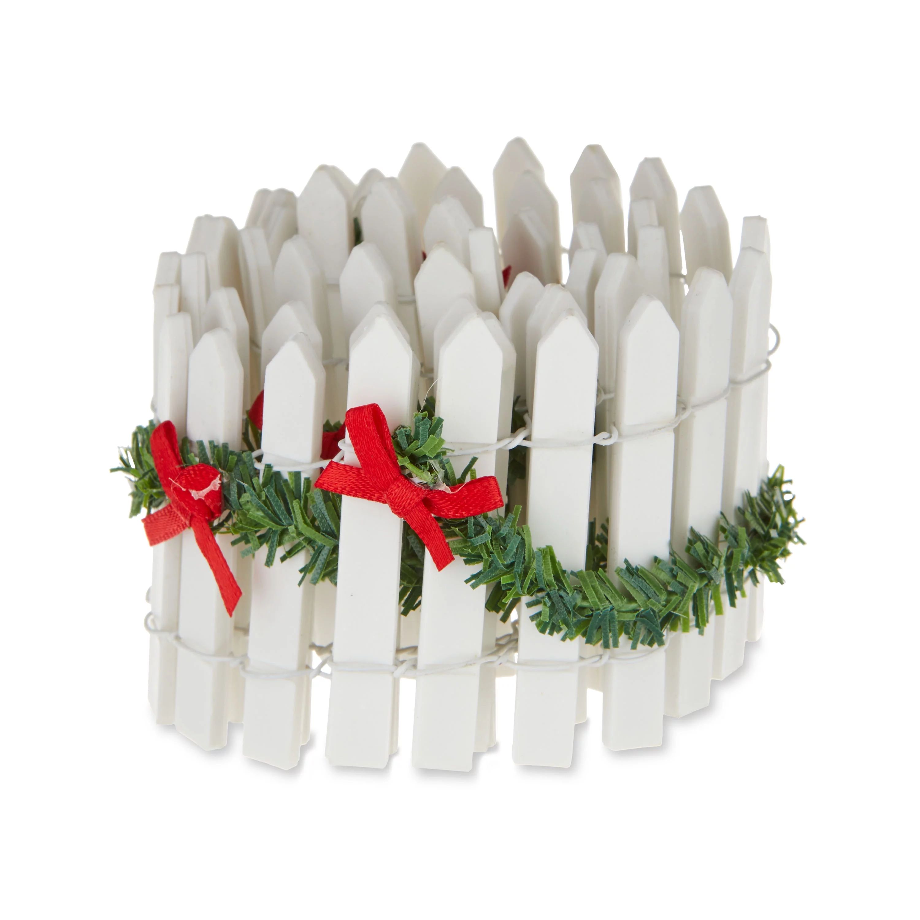 Christmas Village White Plastic Picket Fence Decoration, 23.23 in, by Holiday Time | Walmart (US)