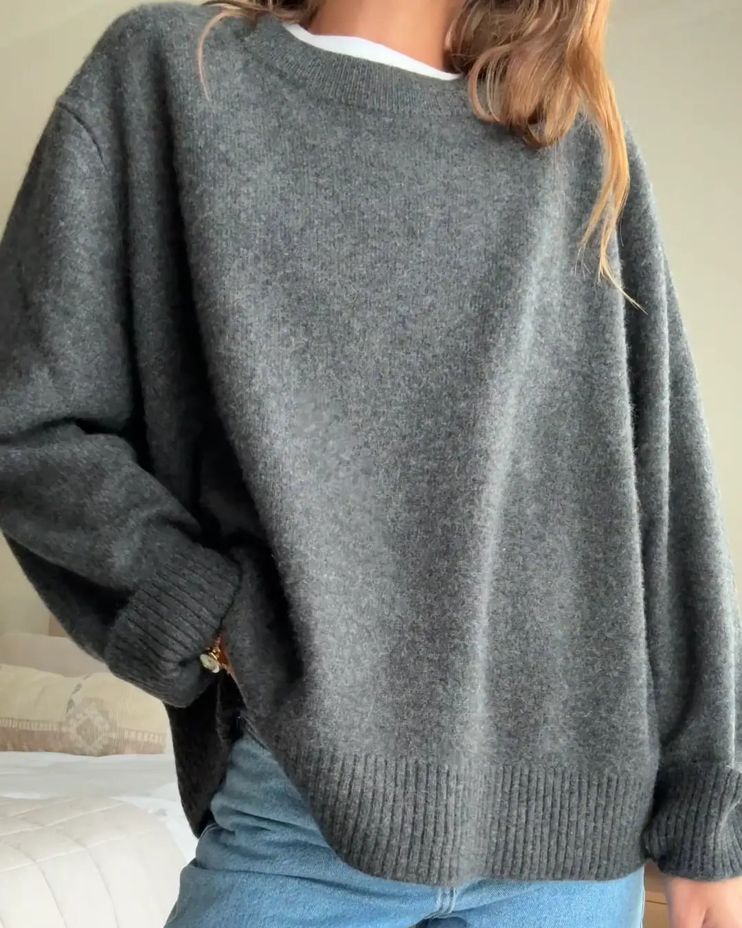 Mongolian Cashmere Oversized Crewneck Sweater | Quince