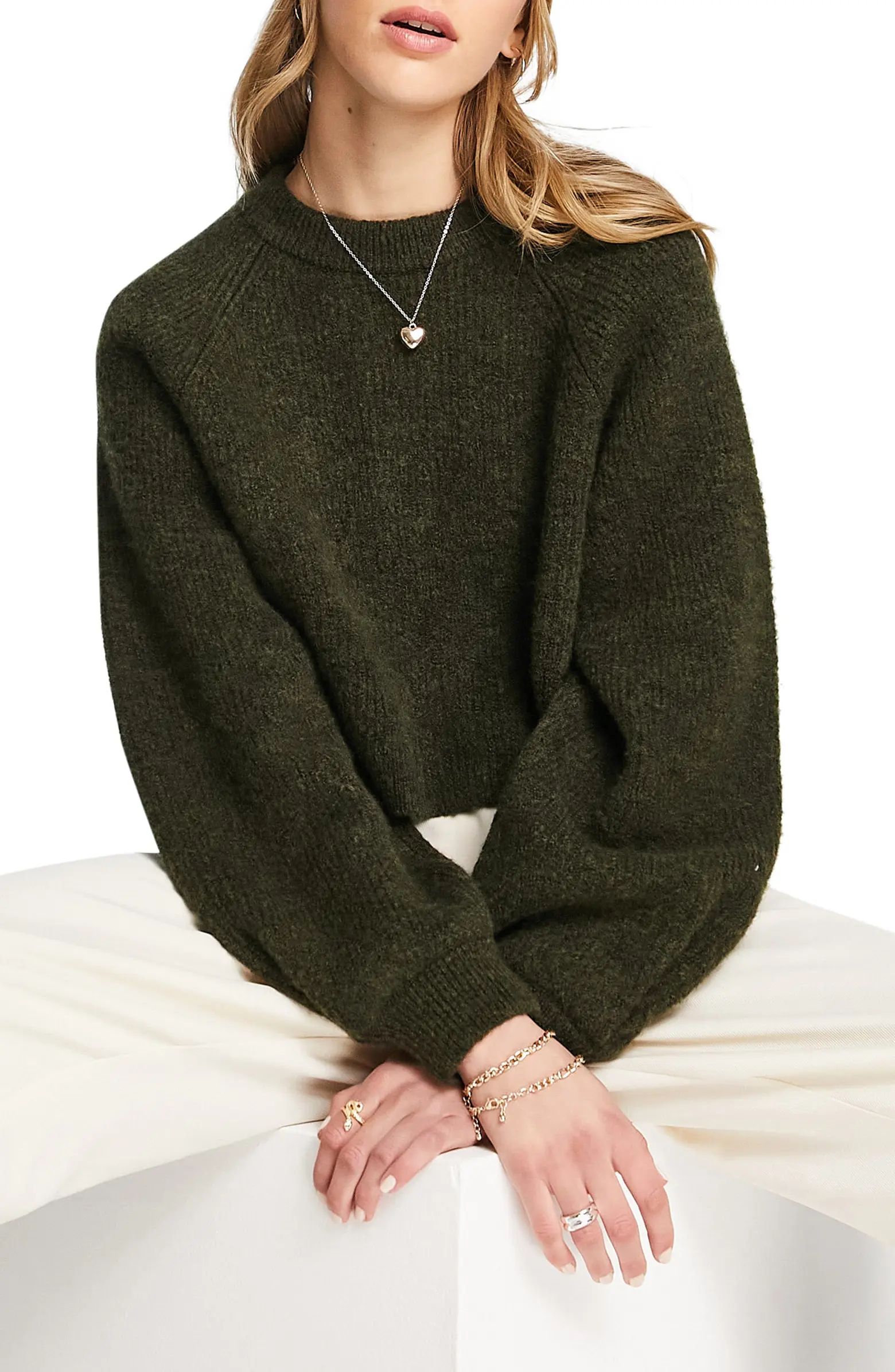 Knit Crop Raglan Sleeve Sweater | Nordstrom