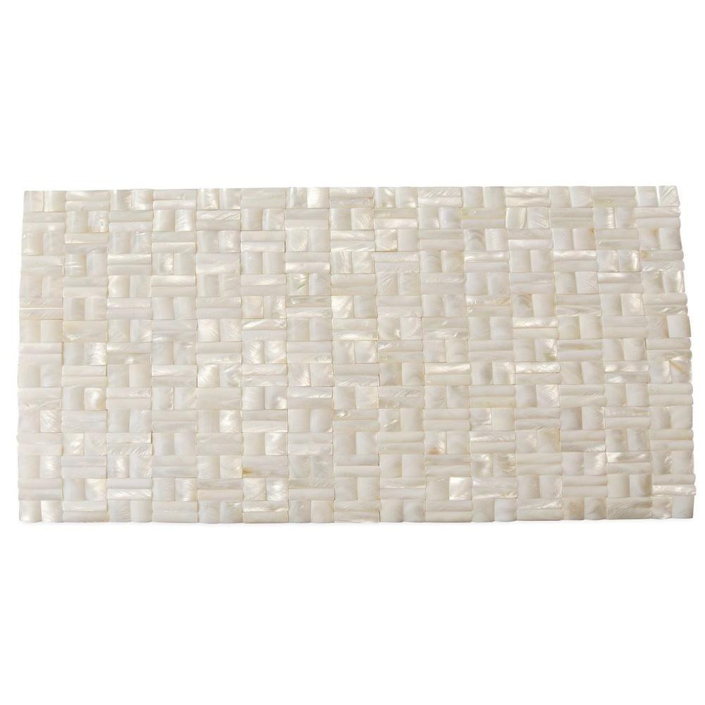 Ivy Hill Tile Mother of Pearl White 3D Shell Mosaic Tile - 3 in. x 6 in. Tile Sample | The Home Depot