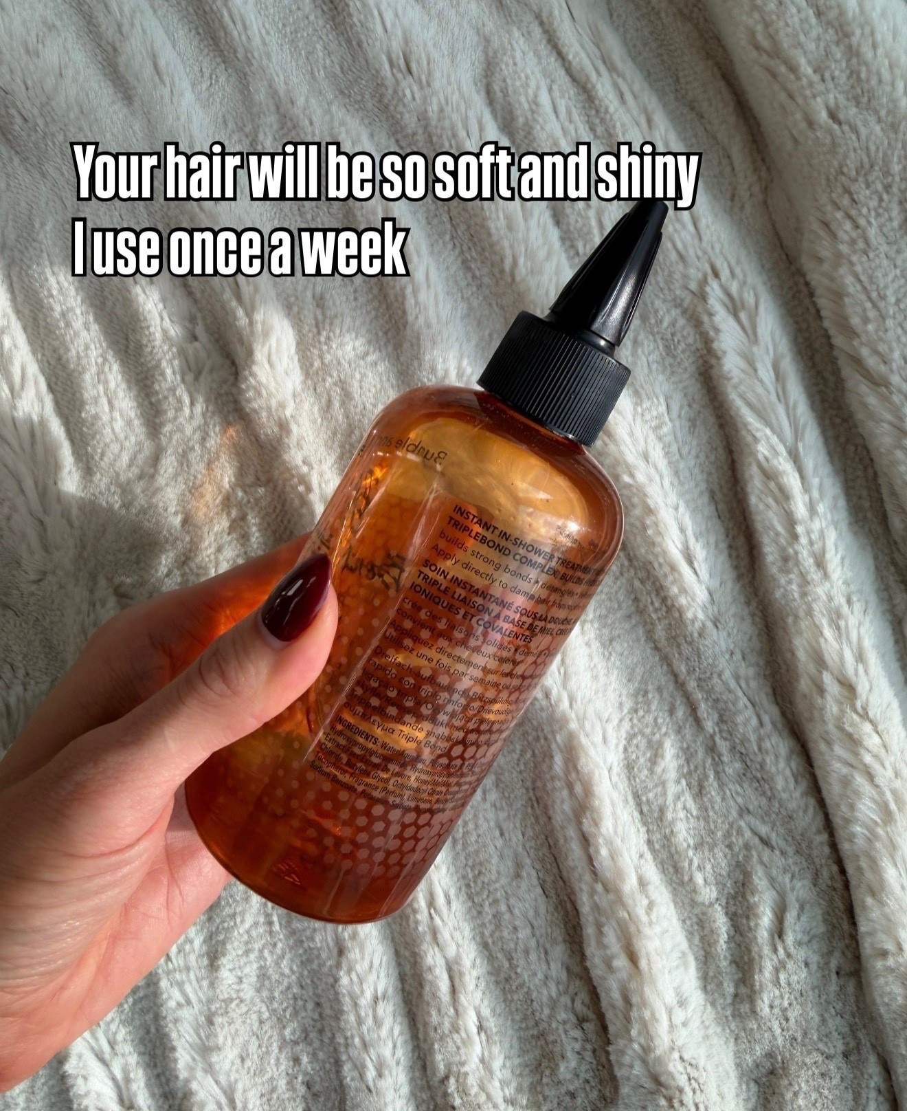 One of my favorite treatments for soft, shiny hair. I use this in-shower TripleBond treatment once a week, and I love how smooth and healthy my hair feels afterward. Such an easy addition to my hair care routine, especially when my hair needs a little extra attention.
TripleBond treatment, in shower hair treatment, hair repair treatment, soft shiny hair, damaged hair care, hair strengthening treatment, weekly hair treatment, healthy hair routine, bond building treatment, smooth hair, hair care favorites, beauty over 40, annabrstyle