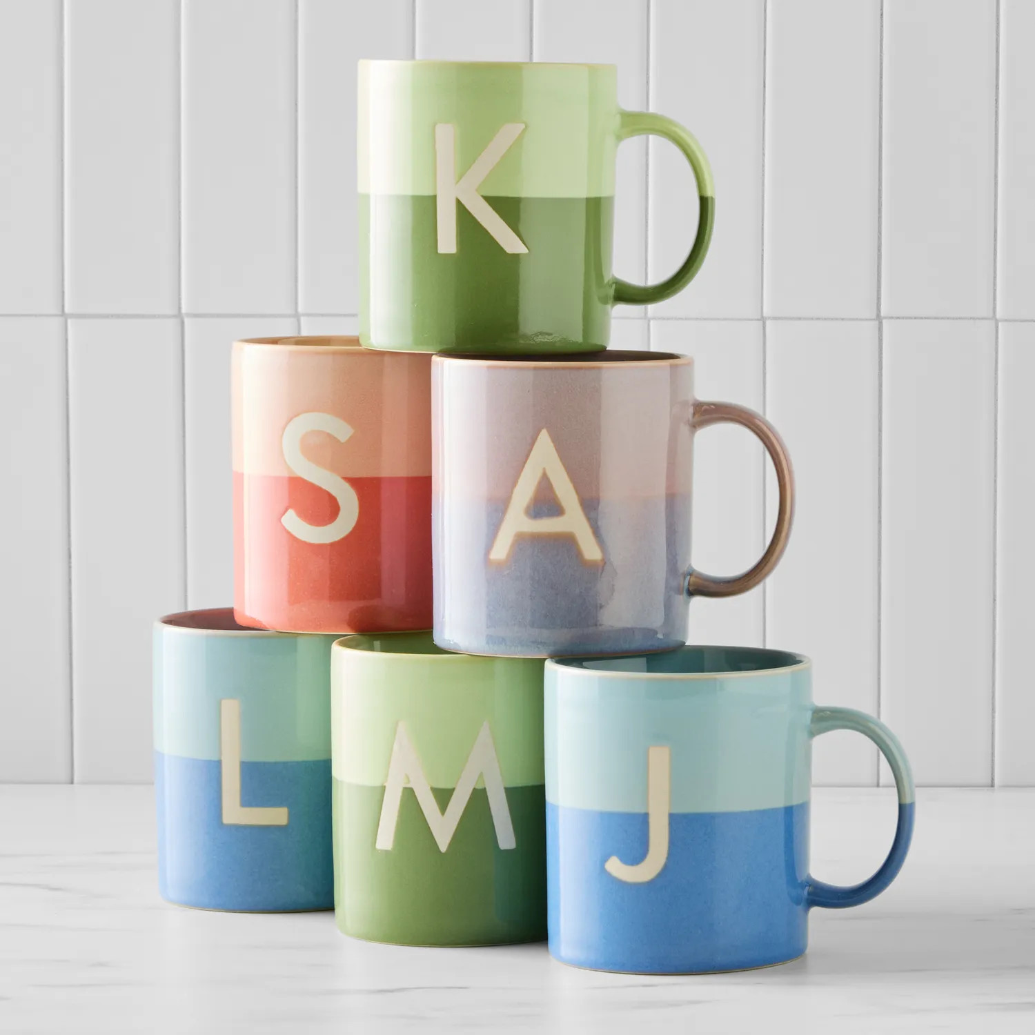Sur La Table Color Block Monogram Mug, 15oz | Sur La Table