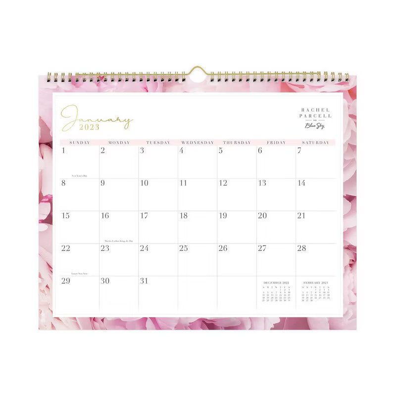 2023 Wall Calendar 15"x12" Peony - Rachel Parcell | Target